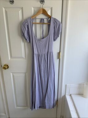 Lavender linen/cotton maxi dress
